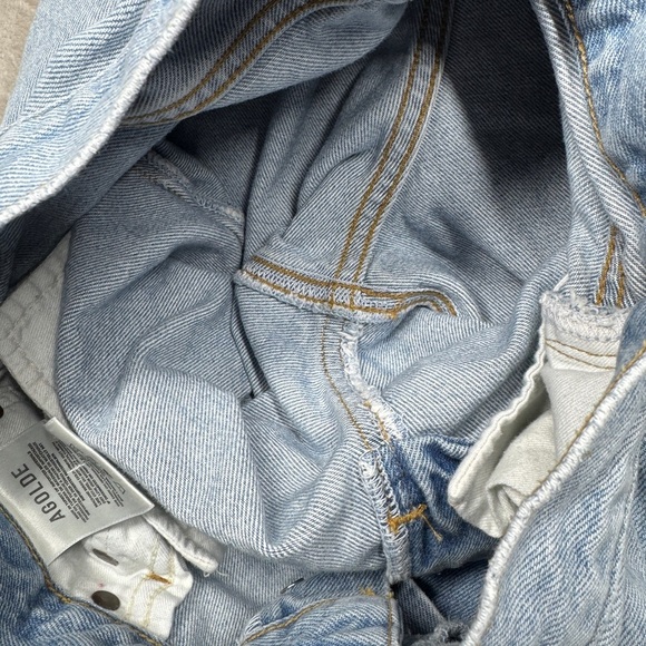 Agolde 90s High Rise Loose Fit 100% Organic Cotton Distressed Blue Jeans Size 23 - Picture 14 of 16